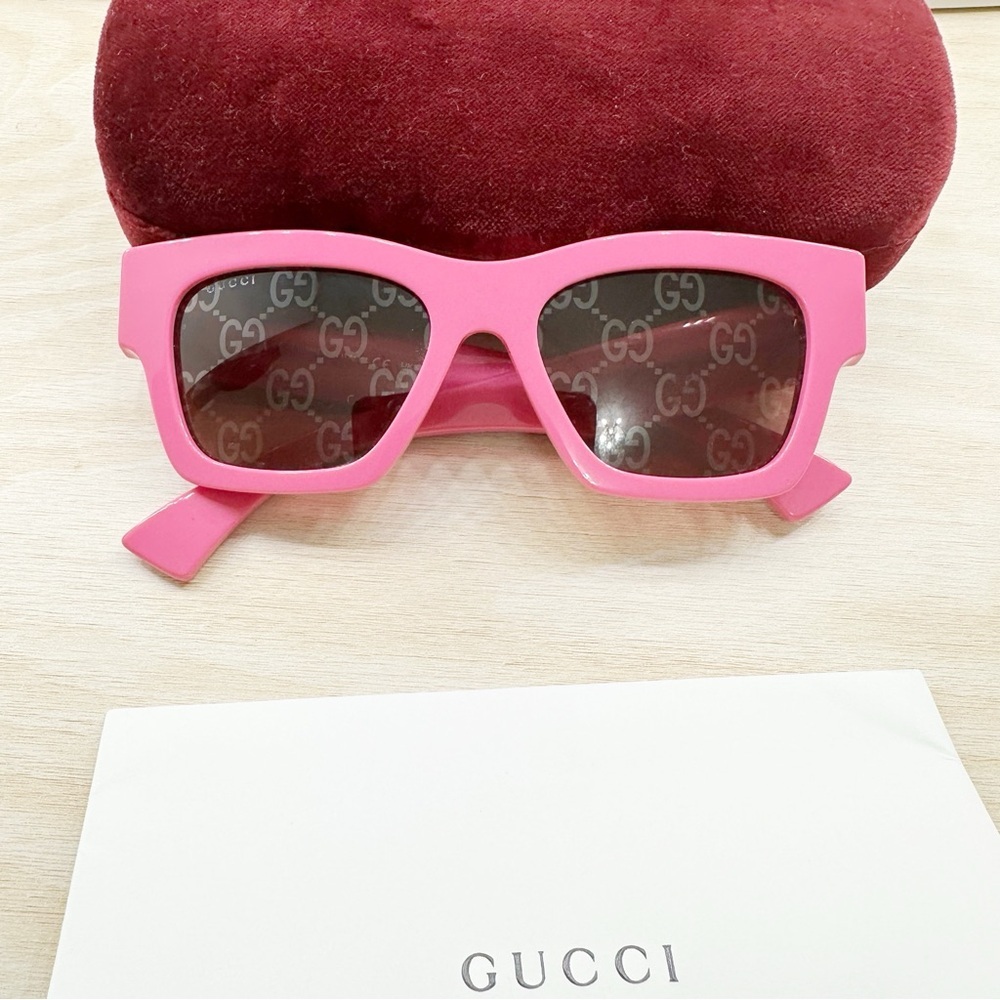 New authentic GUCCI Acetate Square Frame Sunglasses - Picture 11 of 11